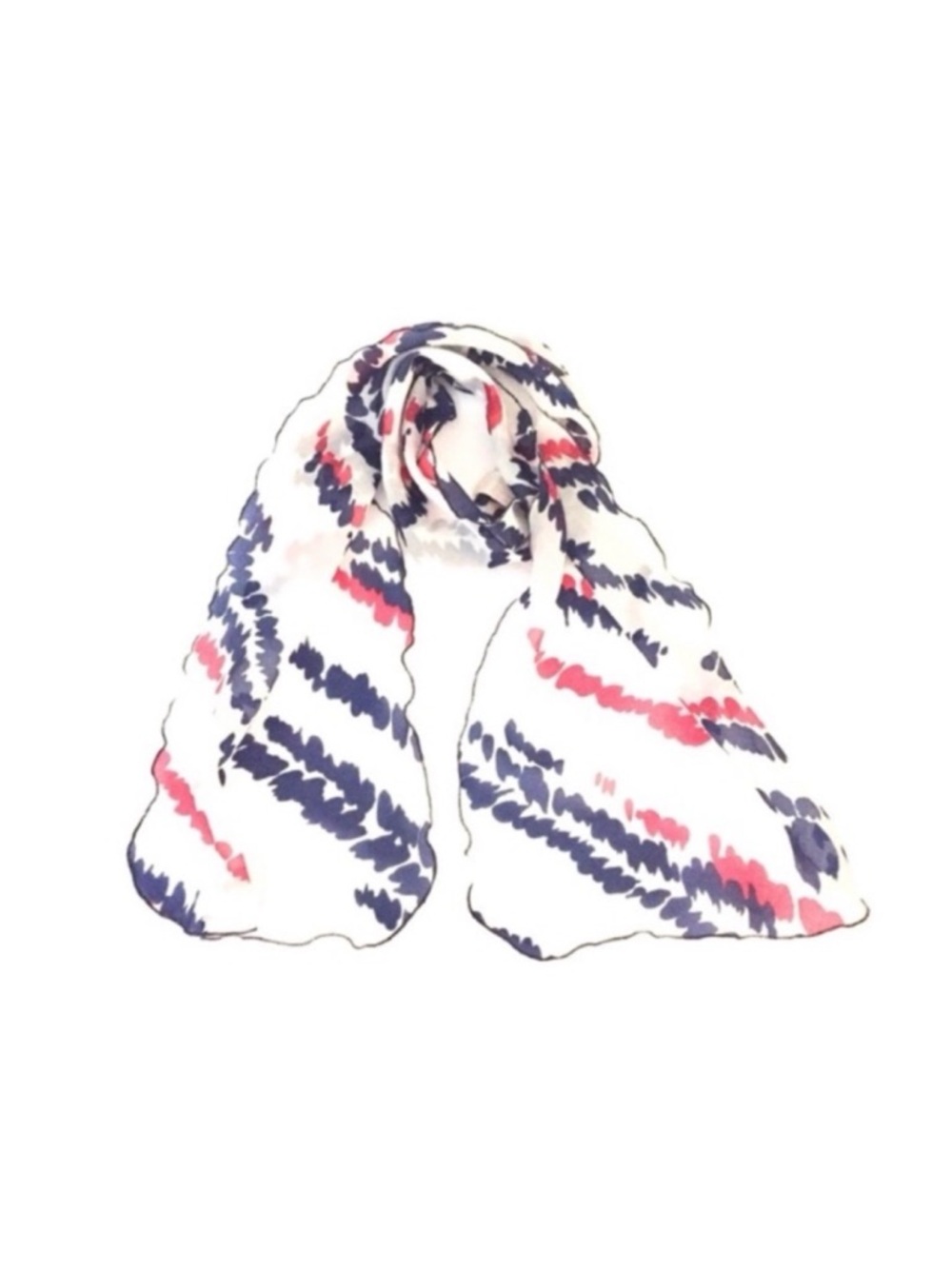 Vintage Abstract Print Scarf in Nylon Chiffon